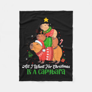 Cobertor De Velo Capy Natal Cute Capivara Árvore de Natal Pjs Anima
