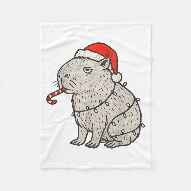 Cobertor De Velo Capybara Smoking Christmas Ugly Cigarette Gen Z  (Frente)