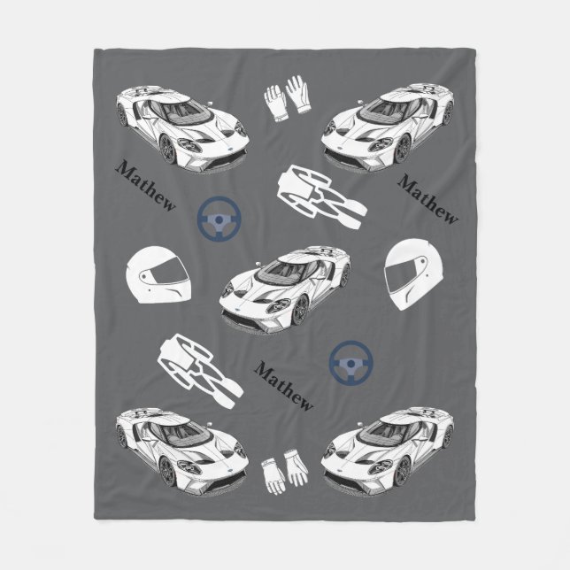 Cobertor De Velo Car racing Fleece Blanket (Frente)