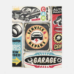Cobertor De Velo Car service and repair retro signs collection. Vin