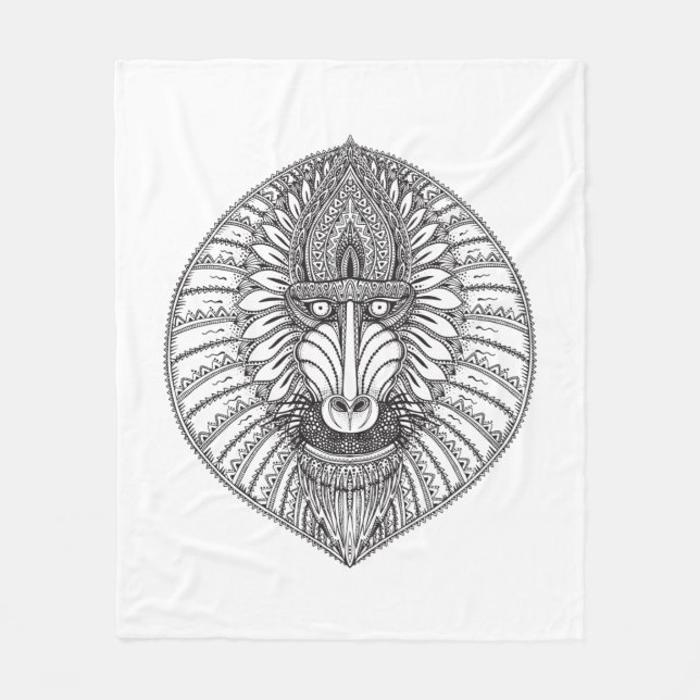 Cobertor De Velo Cara inspirada do babuíno (Frente)