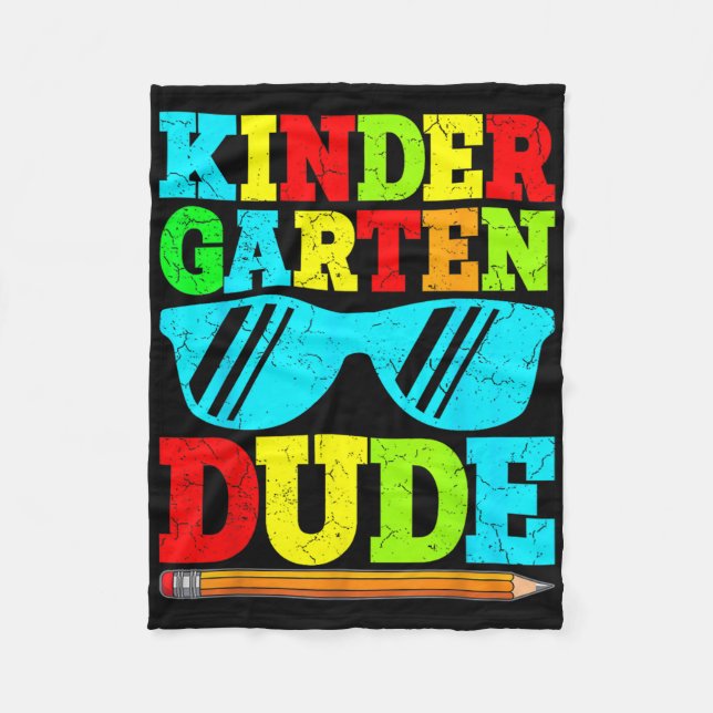 Cobertor De Velo Cara Kindergarten Engraçado Primeiro Dia de Volta  (Frente)