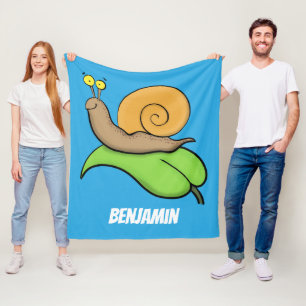 Cobertor De Velo Caracol feliz e bonito na ilustração de desenho an