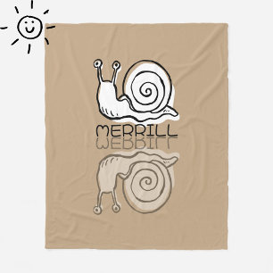 Cobertor De Velo Caracol Marrom Fofo Reflexo Doodle Nome Personaliz