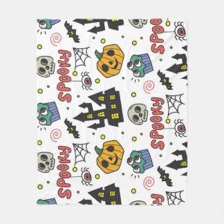 Cobertor De Velo Caracteres de Halloween: Padrão Whimsical Seamless