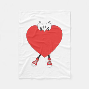 Cobertor De Velo Caráter de Amor com Curta Vermelho em Forma de Cor