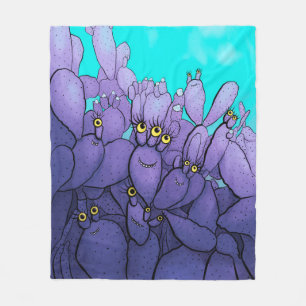 Cobertor De Velo Caráter Engraçado Cactus - Púrpura Suculenta