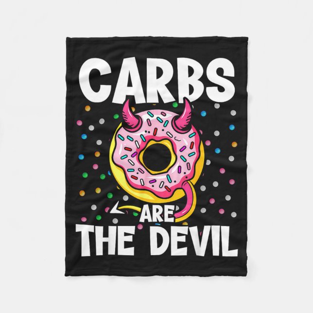 Cobertor De Velo Carbs Are The Devil Funny Donut Diet New Year's Re (Frente)