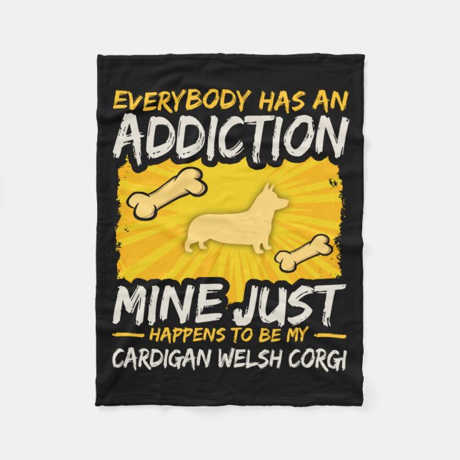 Cobertor De Velo Cardigan Welsh Corgi Funny Dog Addiction  (Frente)