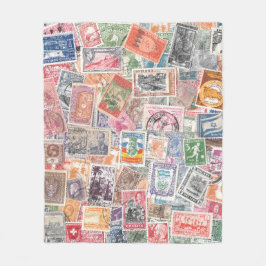 Cobertor De Velo Carimbo de Coleção de Carimbo para Amantes Viajant