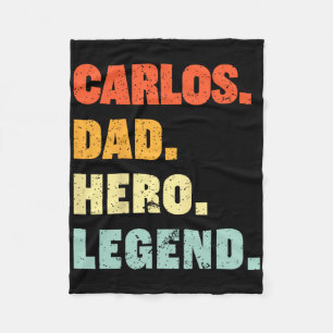 Cobertor De Velo Carlos Pai Herói Legenda Personalizada Nome Fa