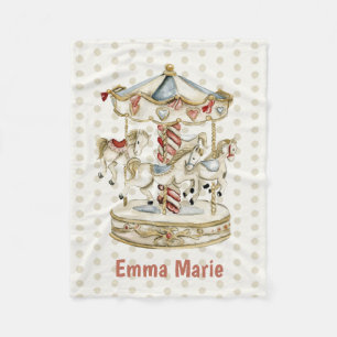 Cobertor De Velo Carnaval de Vintage Carousel Cavalos Menino