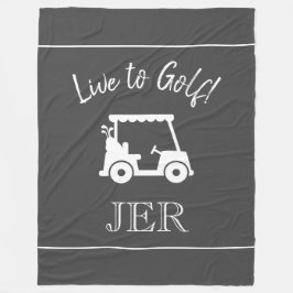 Cobertor De Velo Carrinho de Golfe Live to Golf Monogramado Cinza e