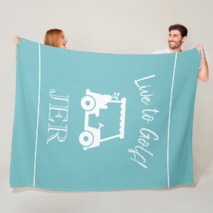 Cobertor De Velo Carrinho de Golfe Live to Golf Monogrammed Azul Aq
