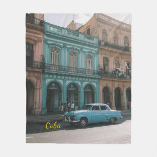 Cobertor De Velo Carro Clássico Turquesa Antigo Havana Cuba Colonia