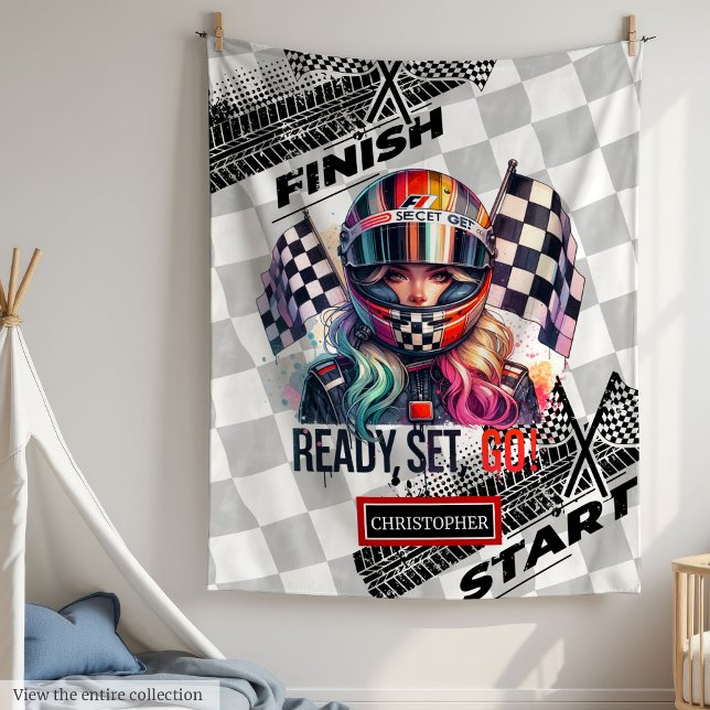 Cobertor De Velo Carro de Fórmula 1 da Trendy Racing para Rapariga (Trendy Racing Blanket Formula 1 Car for Girl)