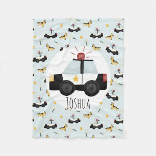 Cobertor De Velo Carro de Polícia Azul, de Meninos, Padrão