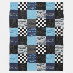 Cobertor De Velo Carros Musculares Americanos Folheto - Azul