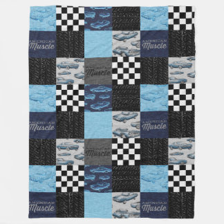Cobertor De Velo Carros Musculares Americanos Folheto - Azul