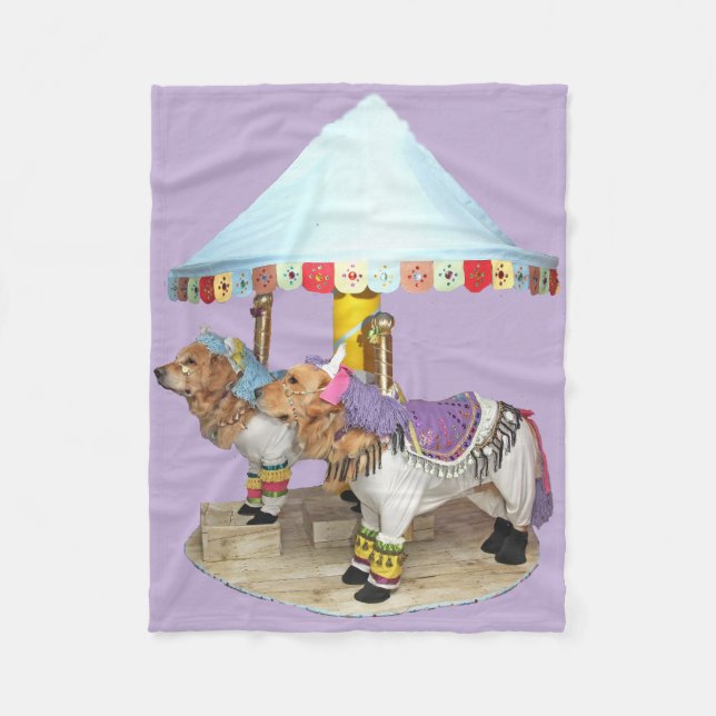 Cobertor De Velo Carrossel do golden retriever (Frente)