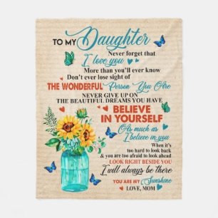 Cobertor De Velo Carta De Amor À Minha Filha Do Presente De Anivers