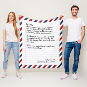 Cobertor De Velo Carta de Amor Personalizada Frota de Correio Aére