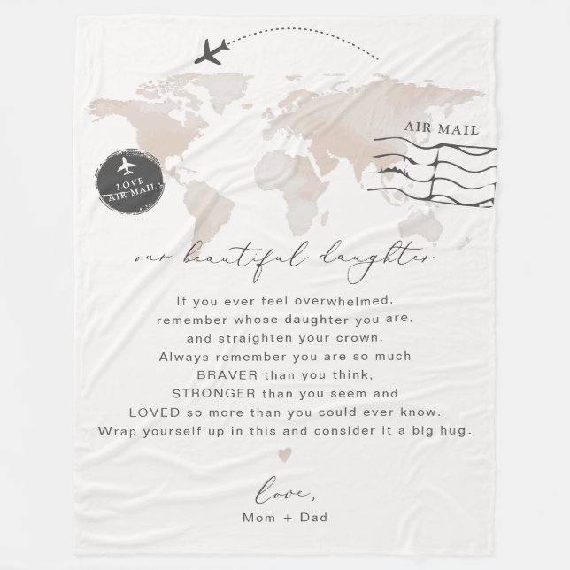 Cobertor De Velo Carta de Nota Personalizada da Filha da CARMEN (Frente)