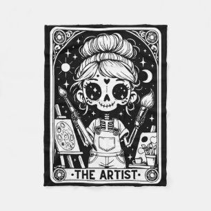 Cobertor De Velo Carta de Tarô de Artista Esqueleto Pintor Professo