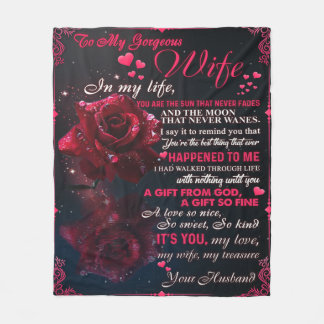Cobertor De Velo Carta Para Minha Esposa Presente, Casal Adorável P
