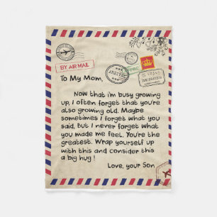 Cobertor De Velo Carta Persaonal À Minha Mãe Do Filho, Mãe Aniversá