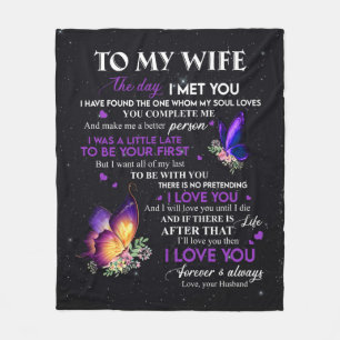 Cobertor De Velo Carta Personalizada À Minha Esposa,