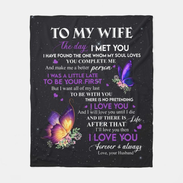 Cobertor De Velo Carta Personalizada À Minha Esposa, (Frente)