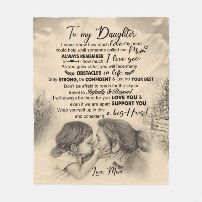 Cobertor De Velo Carta Personalizada À Minha Filha Da Mãe (Frente)