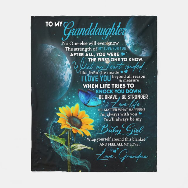 Cobertor De Velo Carta Personalizada À Minha neta (Frente)