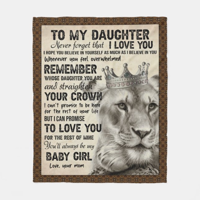 Cobertor De Velo Carta Personalizada Para Minha Filha (Frente)