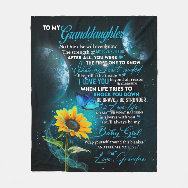 Cobertor De Velo Carta Personalizada Para Minha Neta (Frente)