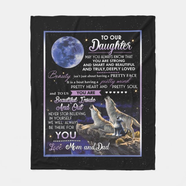 Cobertor De Velo Carta Personalizada Para Nossa Filha (Frente)