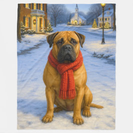 Cobertor De Velo Cartão de Natal do Bullmastiff