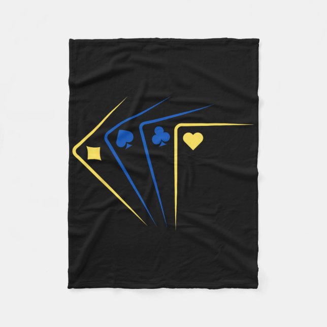 Cobertor De Velo Cartas de Baralho Ucranianas Ás Bandeira Solidarie (Frente)