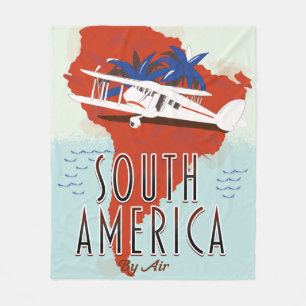 Cobertor De Velo Cartaz de viagem da América do Sul de avião