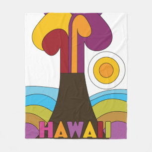 Cobertor De Velo Cartaz de viagem estilo vintage havaiano dos anos