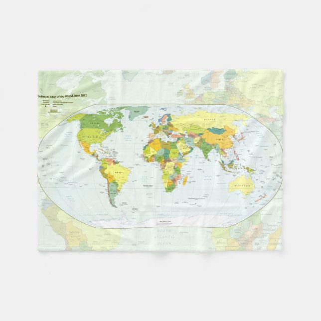 Cobertor De Velo Cartaz do Atlas Político do Mapa Mundial: Decoraçã (Frente (Horizontal))