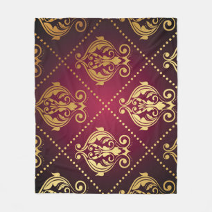 Cobertor De Velo Carteira de Vintage do Ornament Dourado Maroon