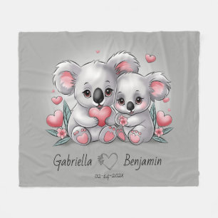 Cobertor De Velo Cartoon bonito Koala abre Namorados