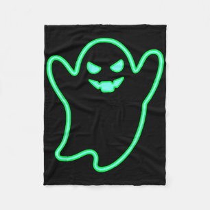 Cobertor De Velo Cartoon estilo neon Ghost Halloween Tee