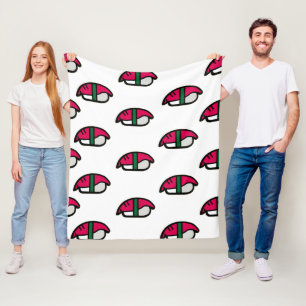 Cobertor De Velo Cartoon Kawaii Sushi, Arroz de Peixe e Algas Marin