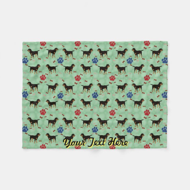 Cobertor De Velo Cartoon Rottweiler (Frente (Horizontal))