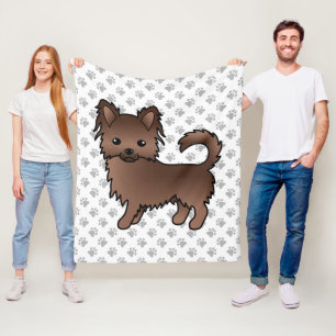 Cobertor De Velo Cartum de chocolate Casaco Chihuahua Cão e patas