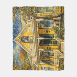 Cobertor De Velo Casa Vitoriana Amarela de Fantasia