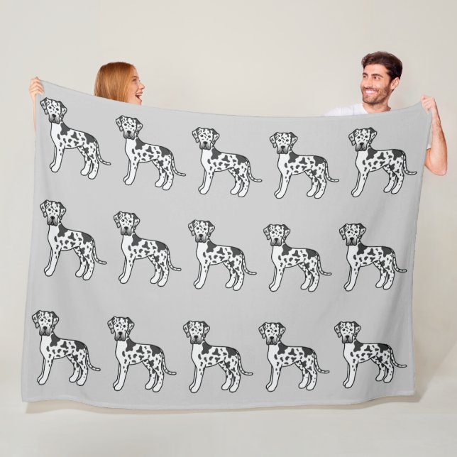 Cobertor De Velo Casaco Harlequim Cachorros Great Dane Padrão em Ci (In Situ)